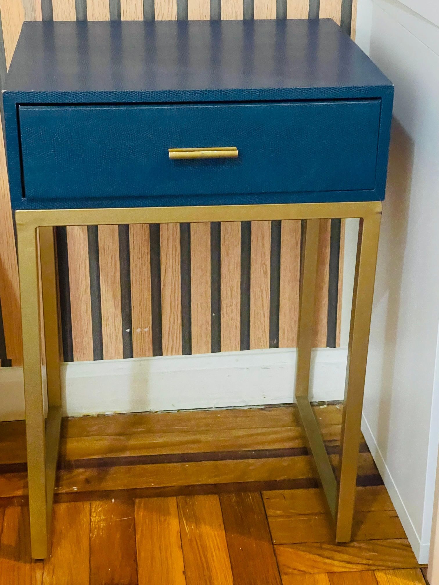 Emma Mason Atlas Shagreen Accent Table - Navy( Moving Out)