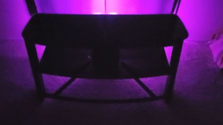 Black Glass LED TV Stand with Two Shelves
