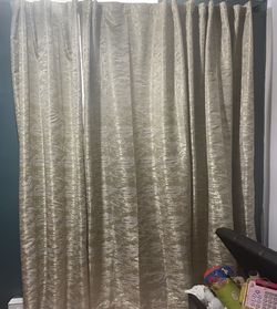 Long Black Out Gold Curtain