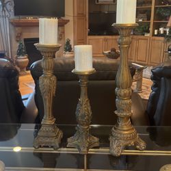 3 Piece Candle Holders (candles Not Included) 