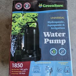 New Water Pump 1850 Gal / Ph Fountain Pool Irrigation Hydroponic Aquaponic