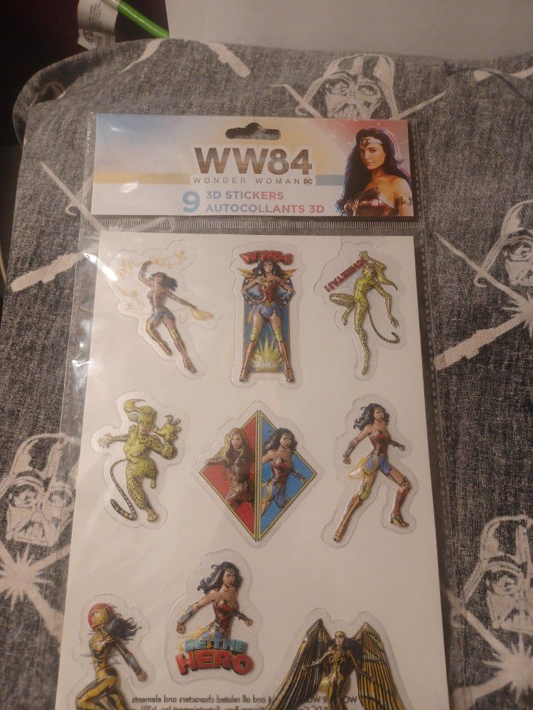 Wonder Woman Puffy Stickers Pack SALE DEAL 9 3D Wonder Woman Stickers SALE DEAL 