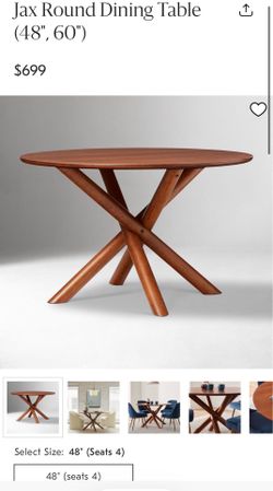 West Elm Wood Jax Round Dining Table - 48”