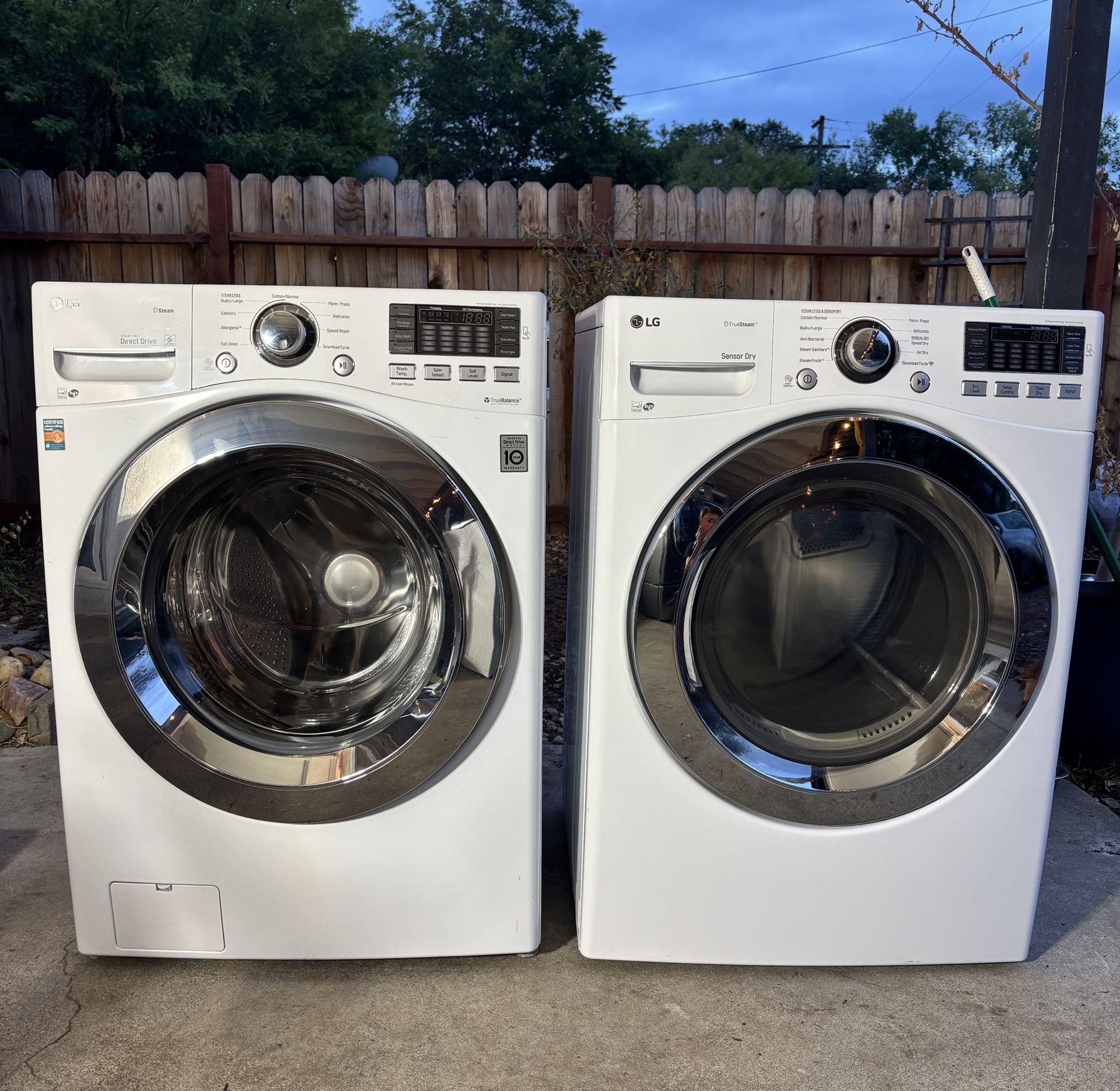 LG gas washer and dryer with free delivery