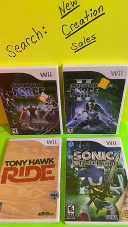 Like-NEW DISC $20ea Nintendo Wii Games Star Wars The Force Unleashed 1 & 2 Tony Hawk Ride Sonic and the Black Knight Wii U Console Video Games Action