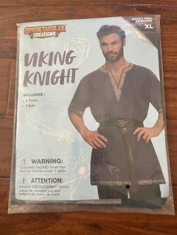 Spooktacular Creations Viking Knight Adult Costume – XL – Tunic & Belt – NWT