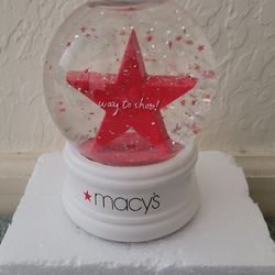 NEVER USED...MACY'S MUSICAL SNOW GLOBE...received when 150 ANNIVERSARY