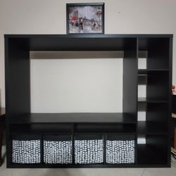 IKEA LAPPLAND TV Entertainment Center Black 72×57×15 in