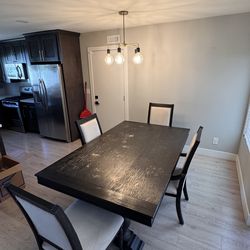 Somerset II Dining Table Set – Trestle Base Farmhouse Style