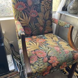 Antique needlepoint arm chair