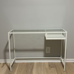 White Glass Desk 