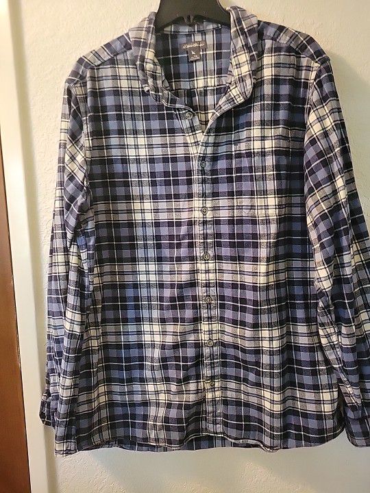 Eddie Bauer Classic Fit Flannel Shirt Men’s Size XLT Plaid Long Sleeve