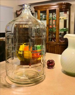 Vintage Mountain Valley 5 Gallon Glass Water Bottle Jug – Embossed Hot Springs Arkansas Duraglas