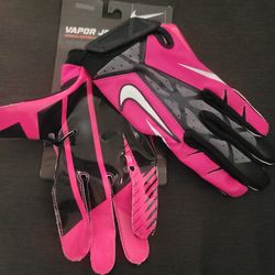 Brand New Nike Vapor Jet Football Gloves Pink White Black Men Size Large
