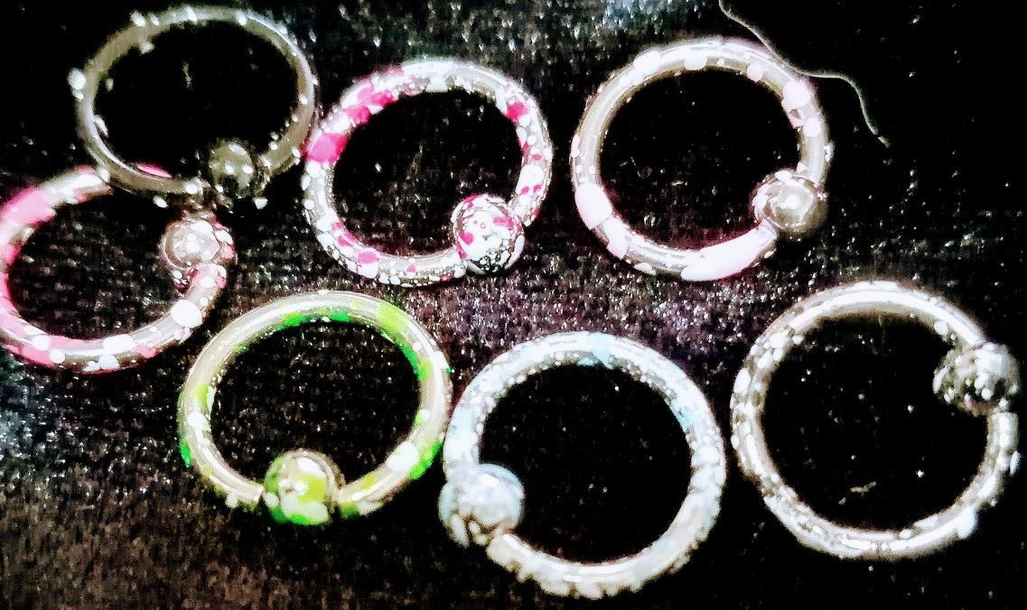 NOSE RINGS, MULTI~COLORS, NEW!