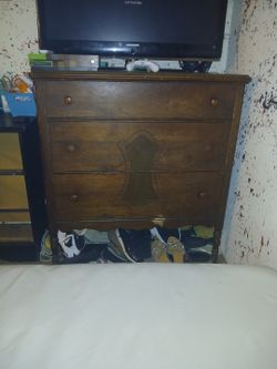 Wooden Dresser On Wheels. 