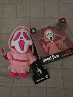 Ghost Face Pink Plush and Bobblehead Set $12 for both