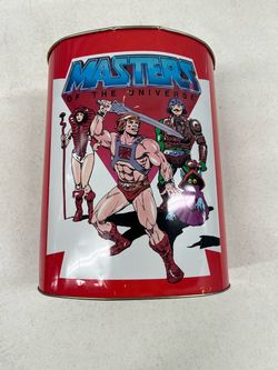 1983 He-Man Masters of the Universe Metal Trash Can (Cheinco MOTU)