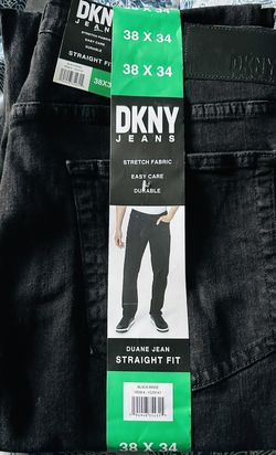 DKNY Men's Straight Fit Jeans Black Rinse 38*34