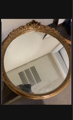 Antique golden brown mirror
