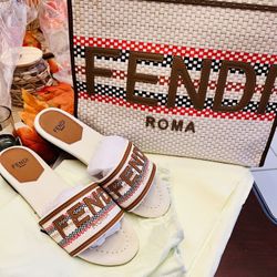 Ff Designer Sandals And Tote Set 
