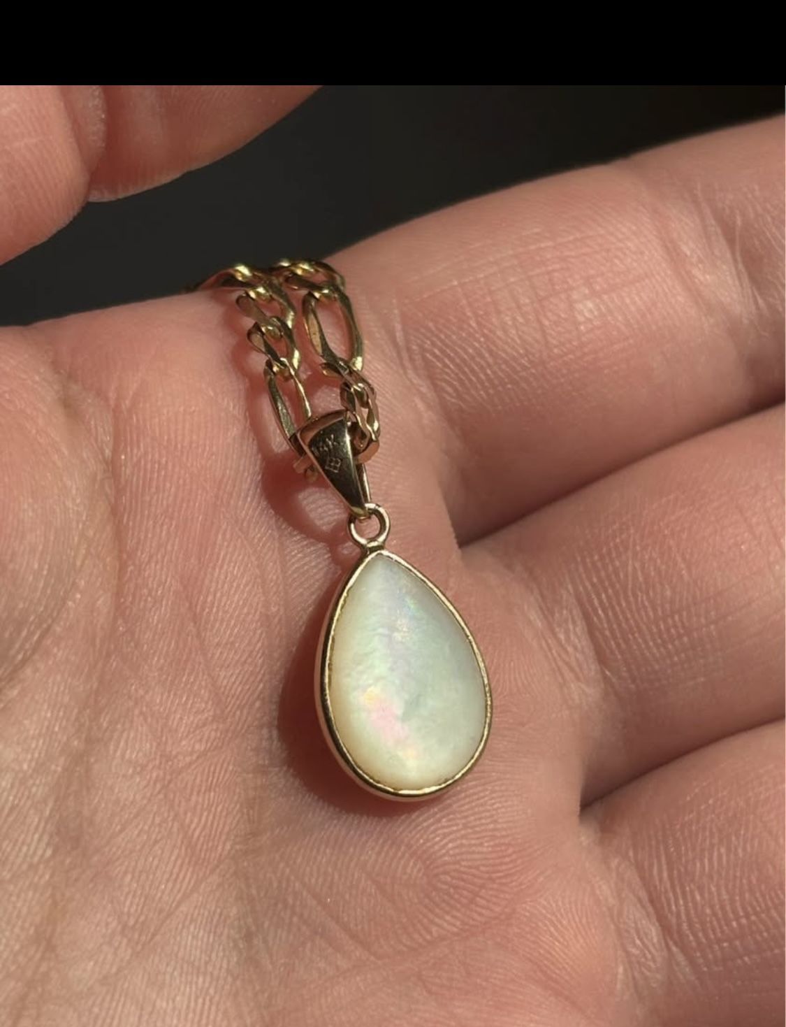 14kt White Opal Pendant