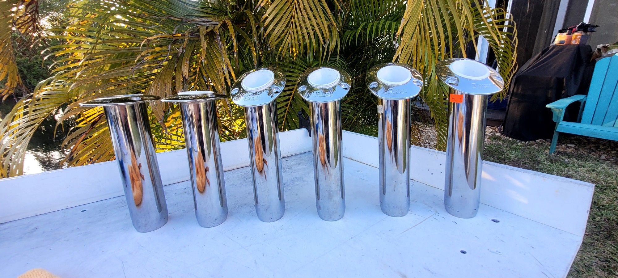 Tigress 30° And 90° 9" Polished Stainless Steel Rod Holders