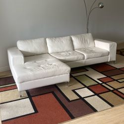 Sofa Sectional True Leather Off White