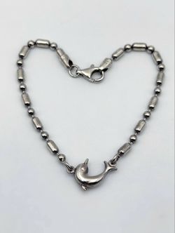 925 Sterling Silver Ocean Dolphin bracelet 8”