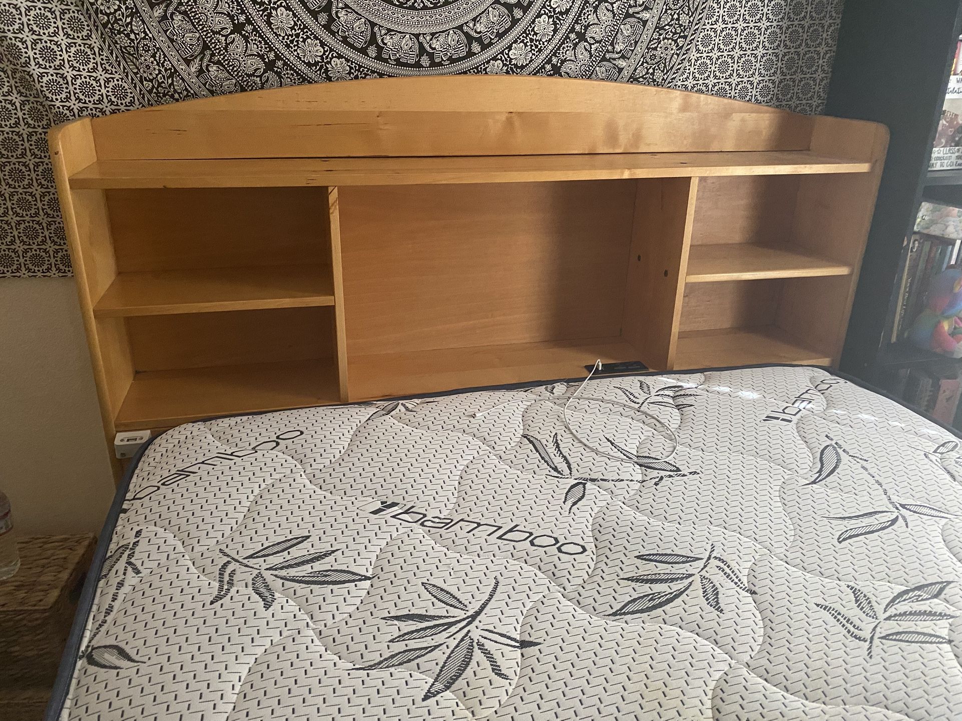 Full Real Wood Storage Bed W/ USB & Power Outlets