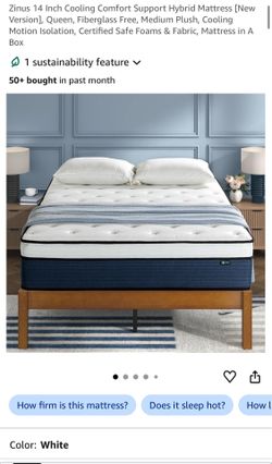 Zinus 14" Cooling Comfort Hybrid Mattress - Queen Size (Brand New)