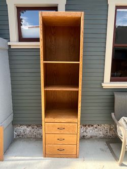 Wooden shelf and drawers