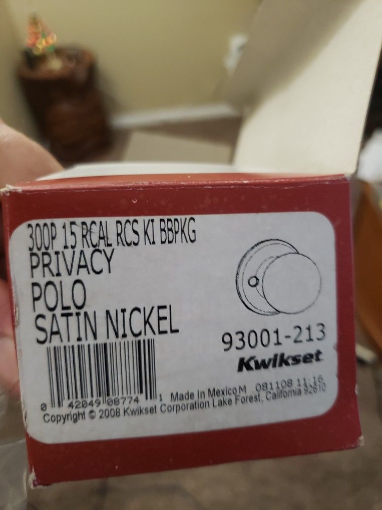 Kwikset Polo Satin Nickel Privacy Door Knobs