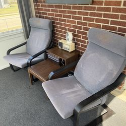 2 IKEA Chairs + Mid-Century Modern Wood End Table – Bundle