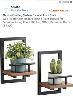 Sbosbo Floating Wall Plant Shelves 2 Pack