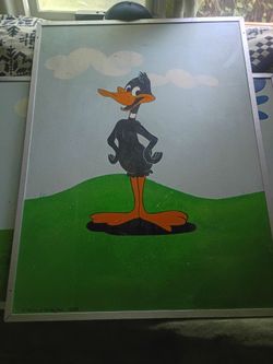 Daffy duck and road runner Warner bros painting from 1979