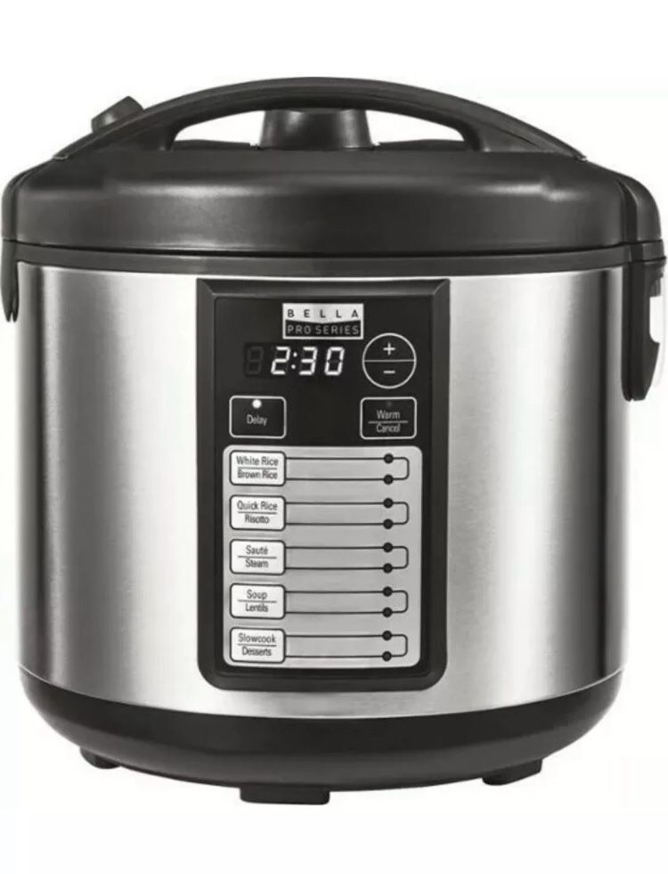 Bella - Pro Series 20-Cup Rice Cooker - Stainless Steel