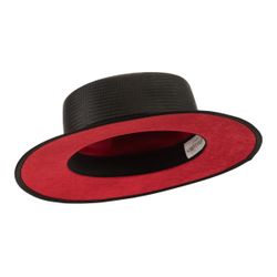 Keith James $520 Men's Derby Straw Hat Black/Grey - Size large