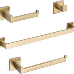 TURS Brushed Gold Bathroom Accessory Set