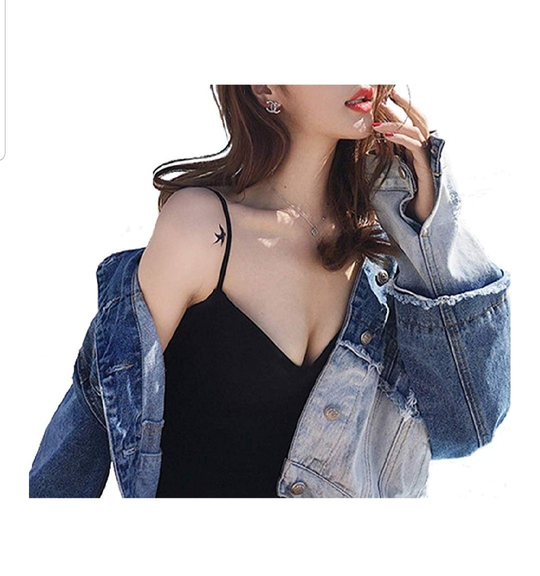 Womens Washed Denim Jacket Patches Oversize Boyfriend Ripped Jean Jacket with Long Sleeve Pockets Hole