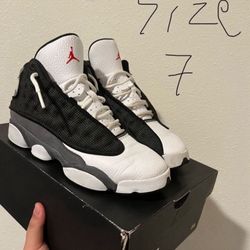 Big Kids Jordan 13s Black Flint Size 7