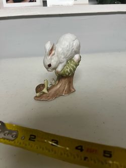 Ceramic Rabbit and Tortoise Figurine