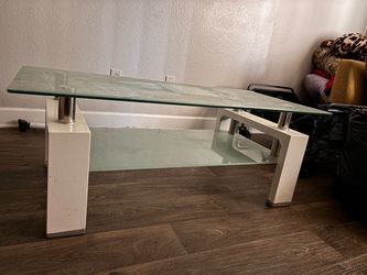Glass Coffee Table with Lower Shelf