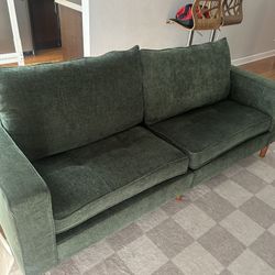 Beautiful Chenille Green Sofa