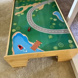 KidKraft Wooden Train And Activity Table 