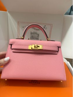 Hermes mini Kelly pink Epsom leather