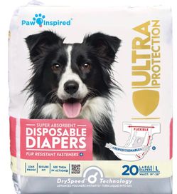 Paw Inspired 20ct Disposable Dog Diapers