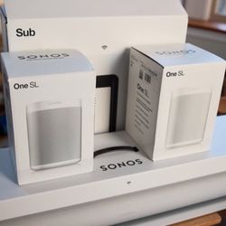 Sonos arc surround soundbar system, subwoofer gen 3, 2 SL one’s
