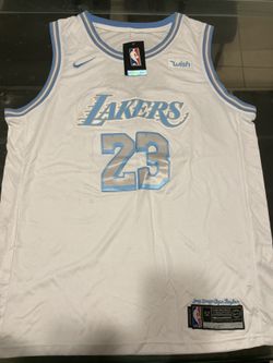 New! Lakers White Jersey With Blue James 23 (had A Dirt Spot See Pics) Size XL