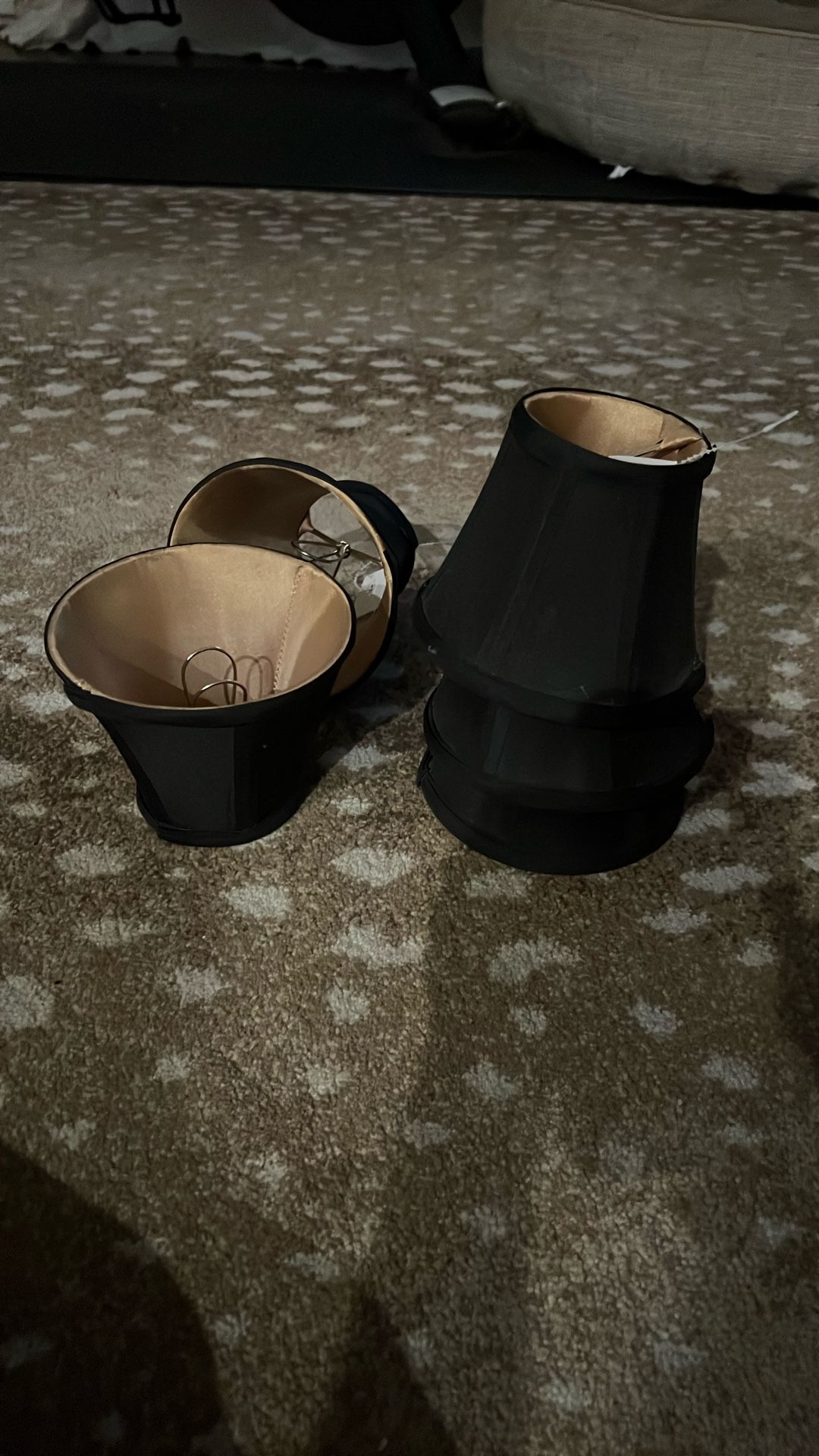 Five Lampshades 4 Inches Tall , Approx 4 Inches 3/4 Inches Base